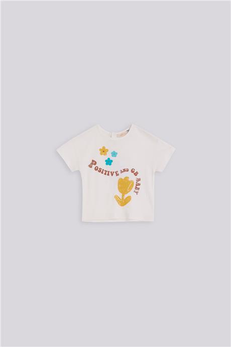 GB Baby Kız Bebek Ekru TshirtGB Baby Kız Bebek Ekru Tshirt