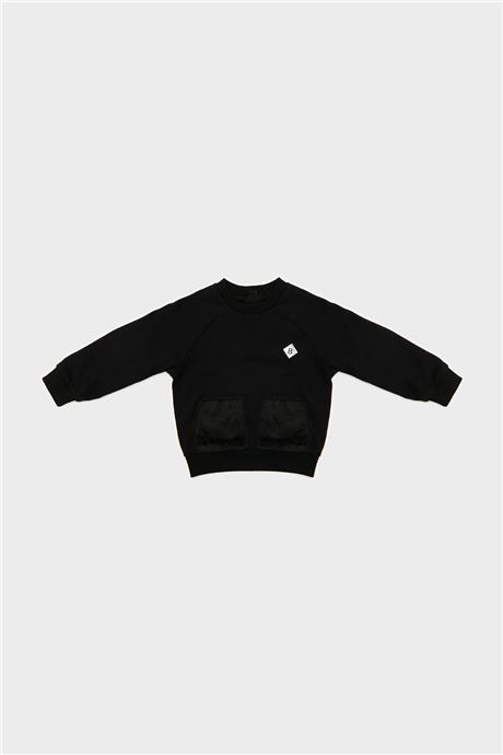 GB Baby Kız Bebek Siyah Sweatshirt