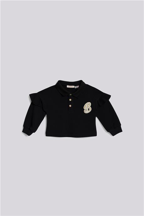 GB Baby Kız Bebek Siyah SweatshirtGB Baby Kız Bebek Siyah Sweatshirt