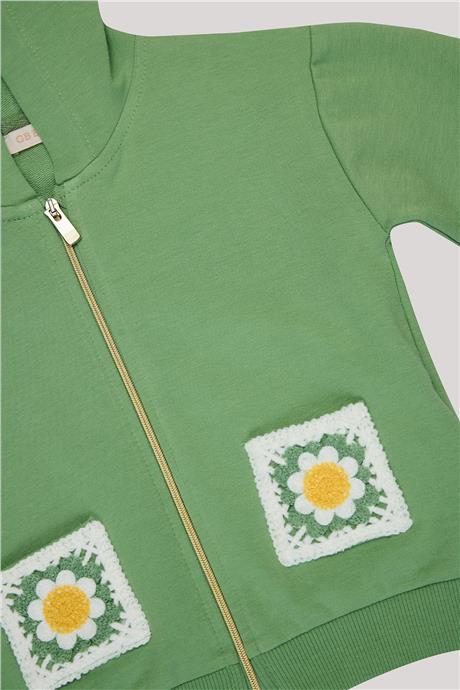 GB Baby Baby Girl Peanut Green Tracksuit Top