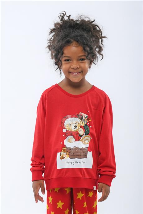 Katia & Bony Kız Çocuk Kırmızı Pijama Üstü