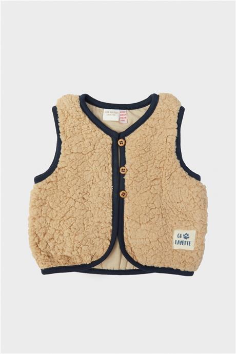 Layette Erkek Bebek Bej Yelek