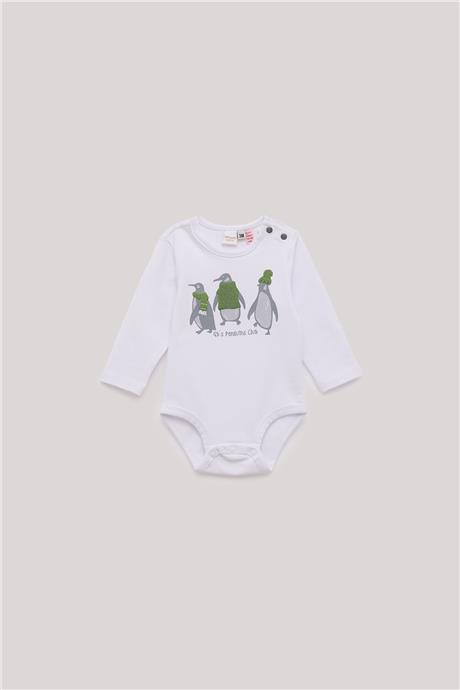 Layette Erkek Bebek Beyaz Body