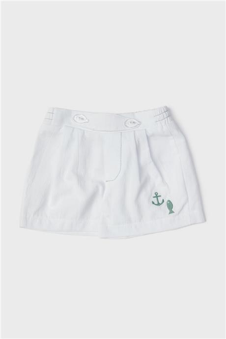 Layette Erkek Bebek Beyaz Şort
