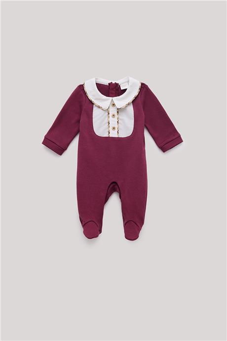 Layette Erkek Bebek Bordo Tulum