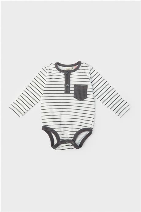 Layette Erkek Bebek Çizgili Body