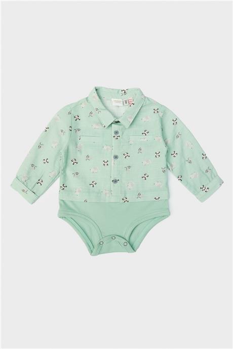 Layette Erkek Bebek Desenli Gömlek