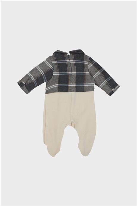 Layette Erkek Bebek Ekose Tulum