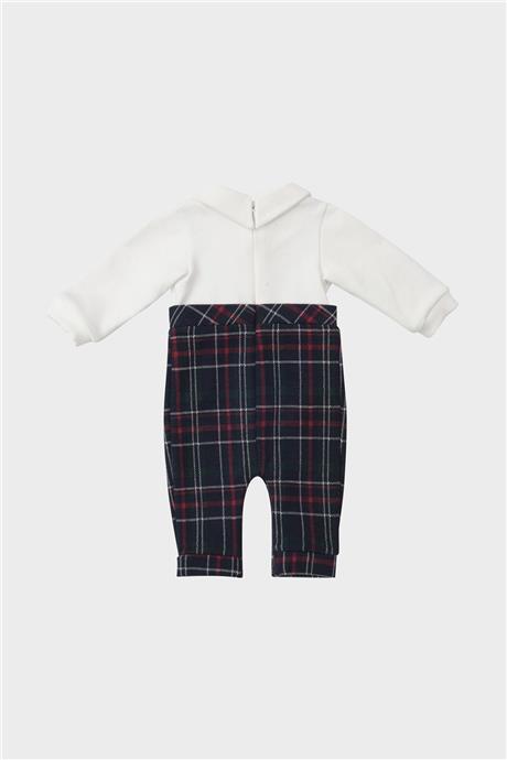 Layette Erkek Bebek Ekose Tulum