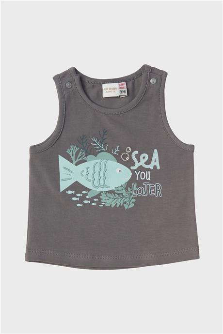 Layette Erkek Bebek Gri Atlet