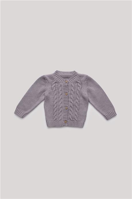 Layette Erkek Bebek Gri Hırka