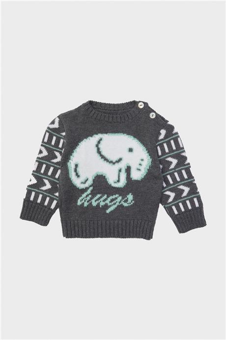 Layette Erkek Bebek Gri Kazak