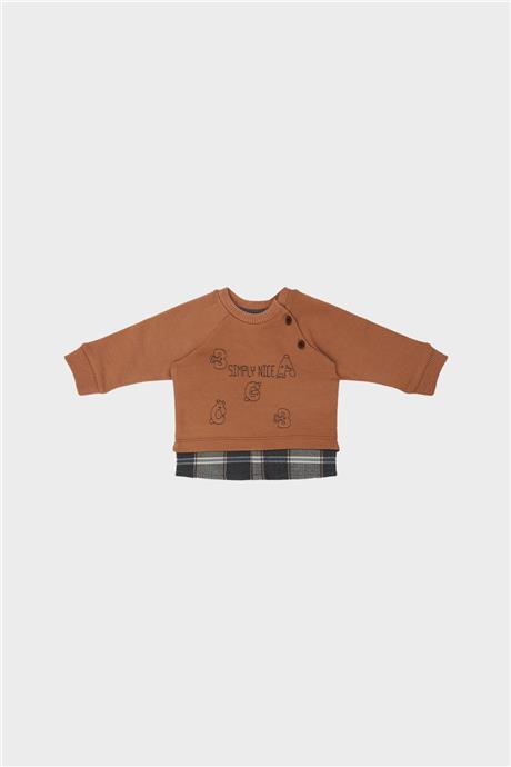 Layette Erkek Bebek Kiremit Sweatshirt