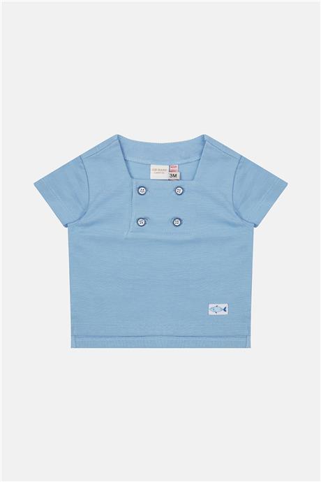 Layette Erkek Bebek Mavi Tshirt