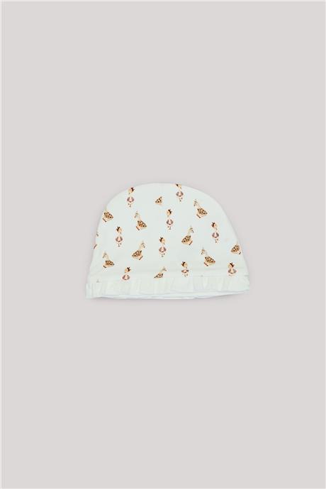 Layette Kız Bebek Desenli Bere