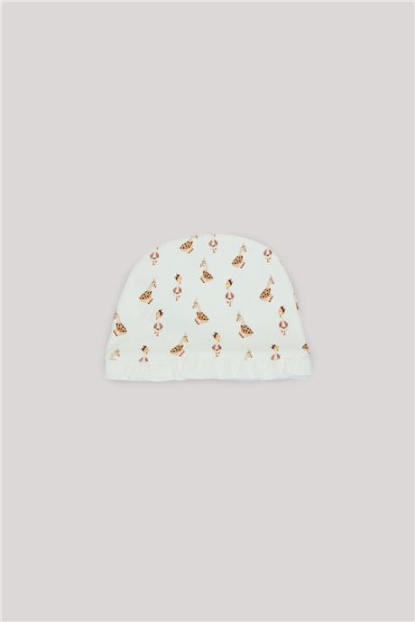 Layette Kız Bebek Desenli Bere