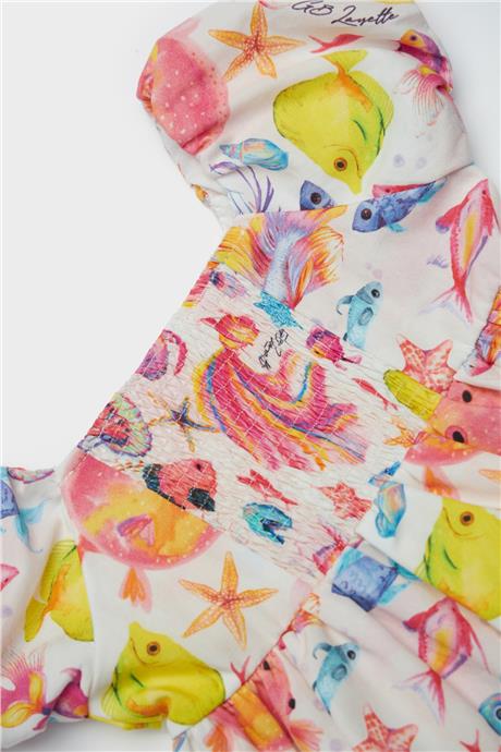 Layette Kız Bebek Desenli Elbise