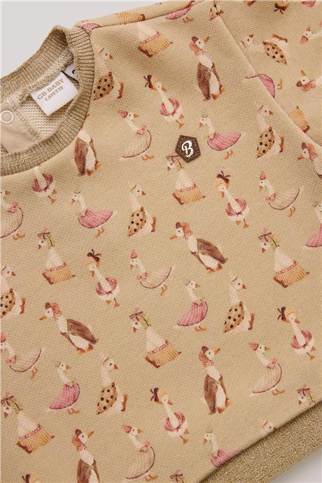 Layette Kız Bebek Desenli Sweatshirt