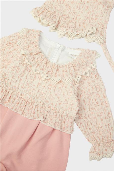 Layette Kız Bebek Desenli Tulum