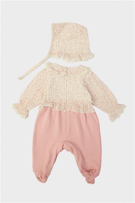Layette Kız Bebek Desenli Tulum