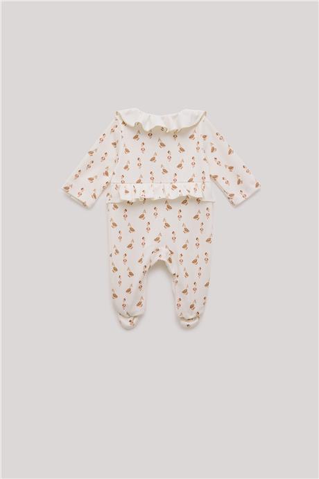 Layette Kız Bebek Desenli Tulum