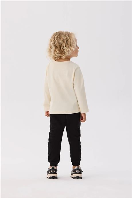 Nebbati Basic Erkek Bebek Ekru T-Shirt