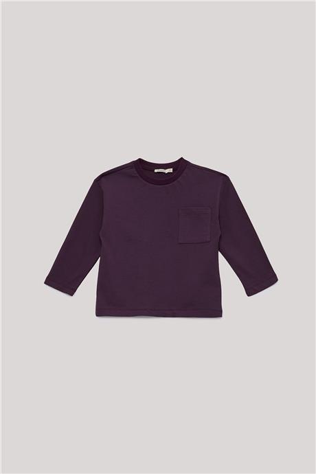 Nebbati Basic Erkek Çocuk Bordo T-Shirt