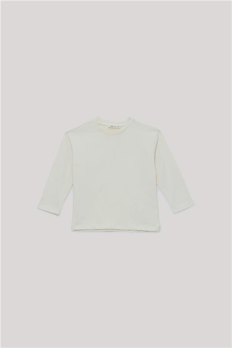 Nebbati Basic Erkek Çocuk Ekru T-Shirt