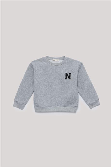 Nebbati Basic Erkek Çocuk Gri Sweatshirt