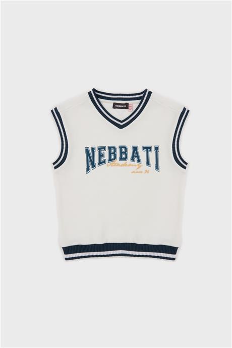 Nebbati Erkek Çocuk Beyaz Süveter
