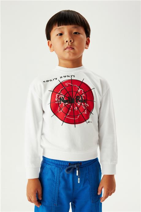 Nebbati Erkek Çocuk Beyaz Sweatshirt