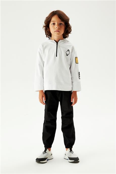 Nebbati Erkek Çocuk Beyaz Sweatshirt