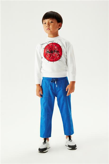 Nebbati Erkek Çocuk Beyaz Sweatshirt