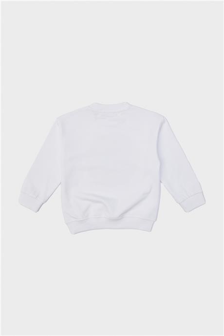 Nebbati Erkek Çocuk Beyaz Sweatshirt