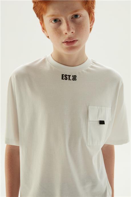 Nebbati Erkek Çocuk Beyaz T-Shirt