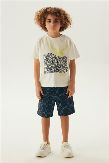 Nebbati Erkek Çocuk Beyaz T-Shirt