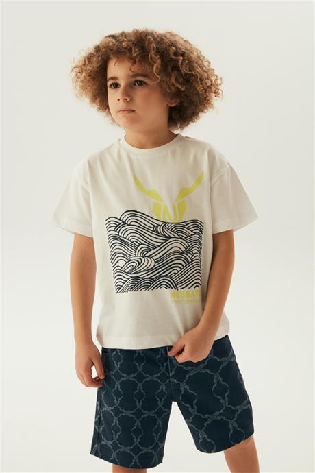Nebbati Erkek Çocuk Beyaz T-Shirt