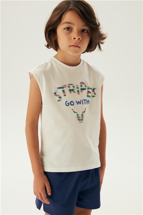 Nebbati Erkek Çocuk Beyaz T-Shirt