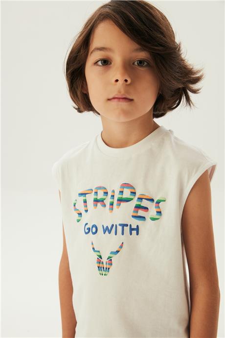 Nebbati Erkek Çocuk Beyaz T-Shirt
