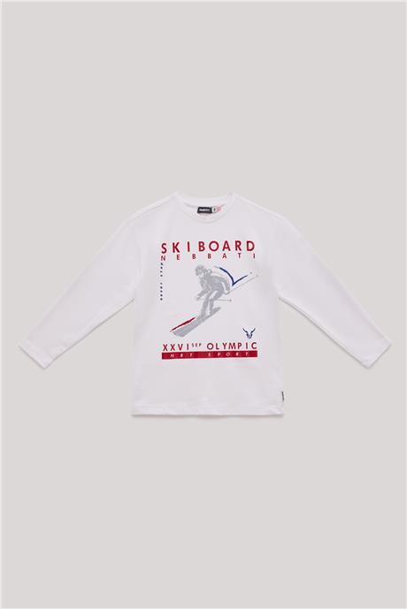 Nebbati Erkek Çocuk Beyaz T-Shirt