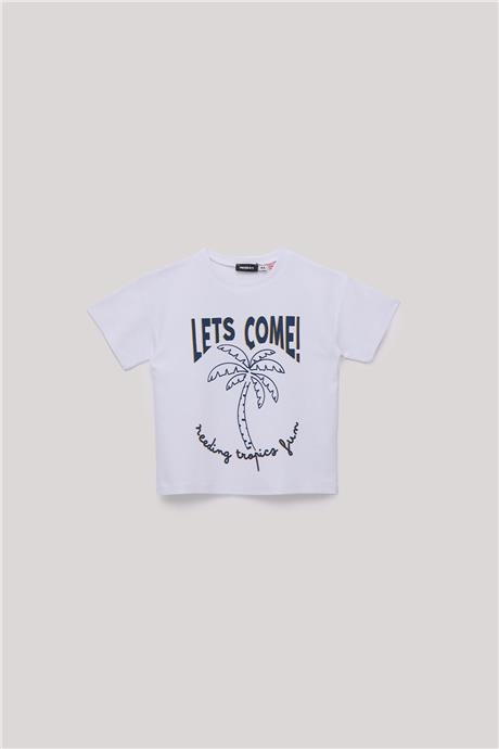 Nebbati Erkek Çocuk Beyaz T-Shirt