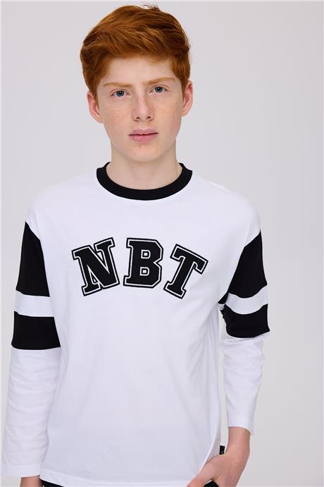 Nebbati Erkek Çocuk Beyaz TshirtNebbati Erkek Çocuk Beyaz Tshirt