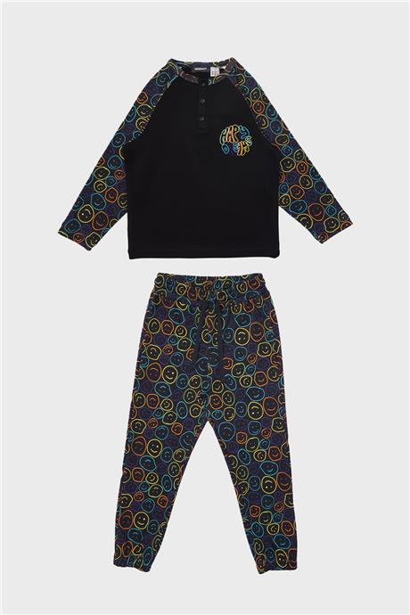 Nebbati Erkek Çocuk Desenli Pijama Takımı