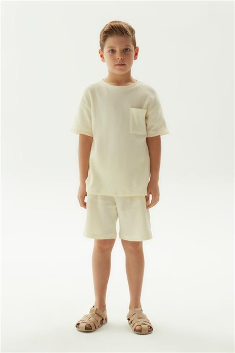 Nebbati Erkek Çocuk Ekru T-Shirt