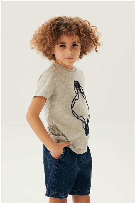 Nebbati Erkek Çocuk Gri T-Shirt