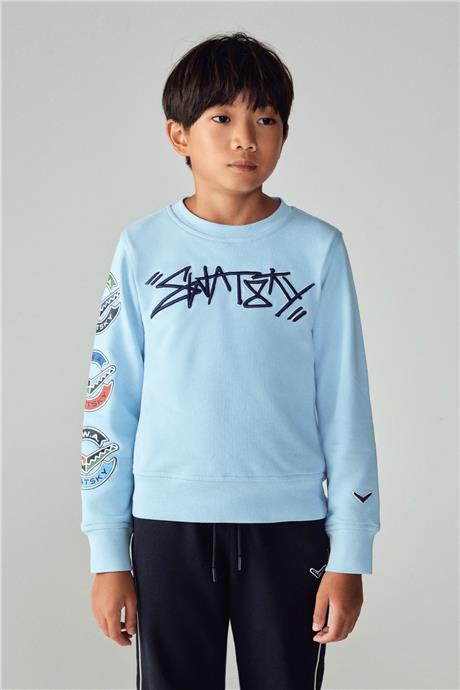 Swatsky Erkek Çocuk Açık Mavi Sweatshirt
