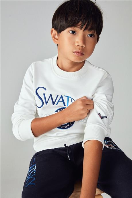 Swatsky Erkek Çocuk Beyaz Sweatshirt