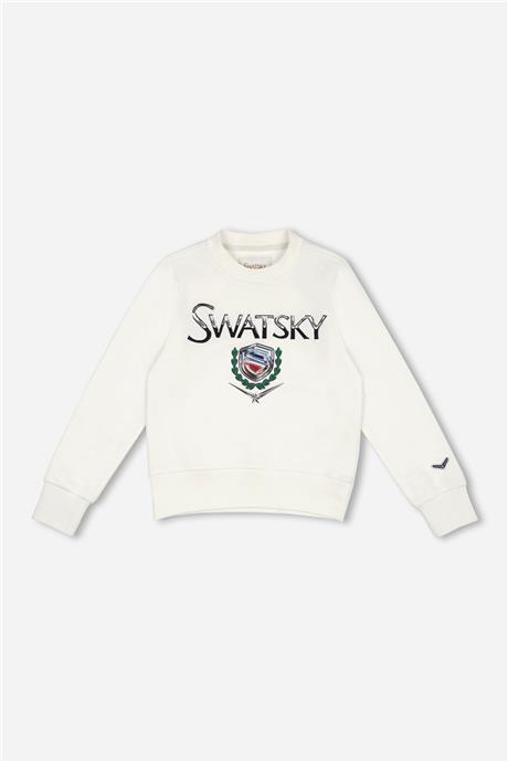 Swatsky Erkek Çocuk Kırık Beyaz Sweatshirt