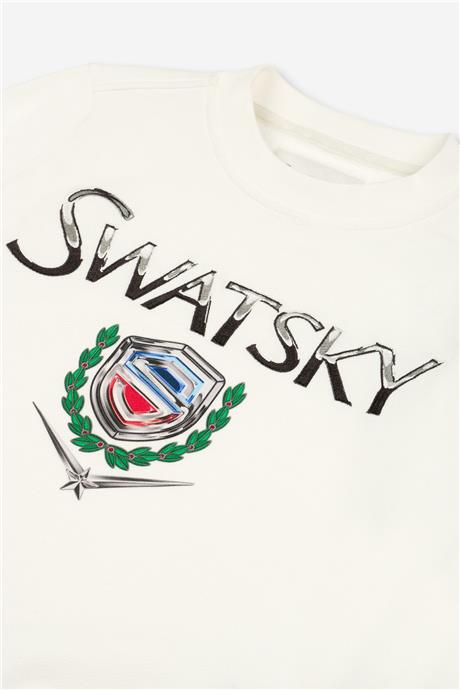 Swatsky Erkek Çocuk Kırık Beyaz Sweatshirt