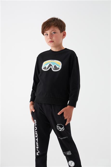 Swatsky Erkek Çocuk Siyah Sweatshirt